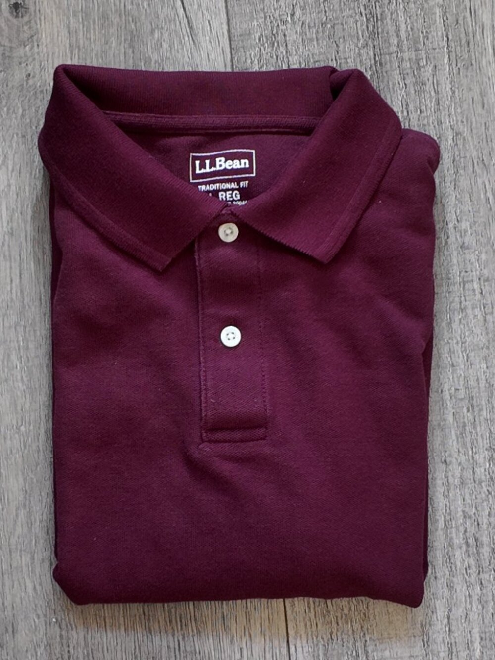 Maroon L.L Bean Men´s Traditional Fit Short-Sleeve Pique Polo Size Large - Picture 5 of 5